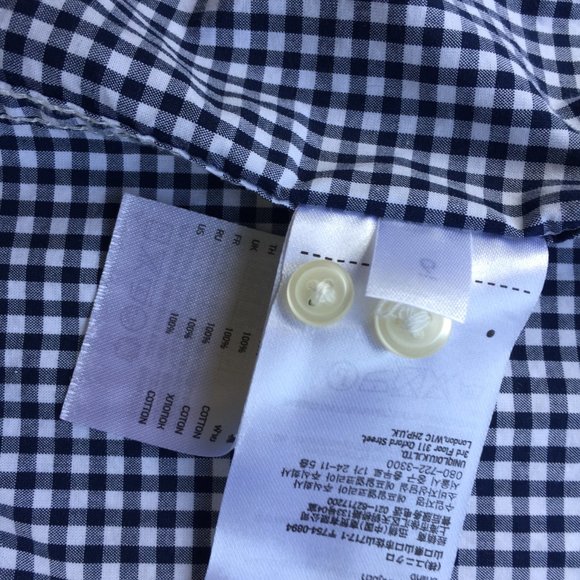 Uniqlo Navy Gingham Dress Shirt - Picture 8 of 9